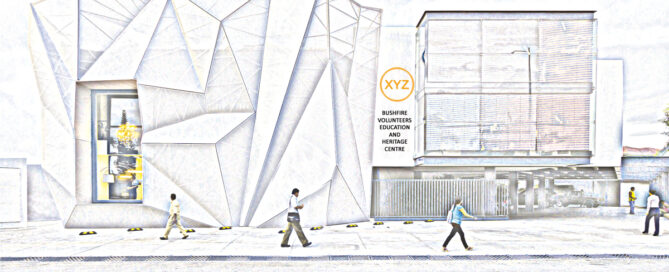 Artists Impression of the Bushfire Volunteers Heritage and Education Centre (BVHEC)