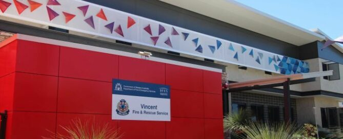 PHOTO: Vincent Fire Station's $51,500 art budget was funded by the WA's Emergency Services Levy. (ABC News: Rhiannon Shine)