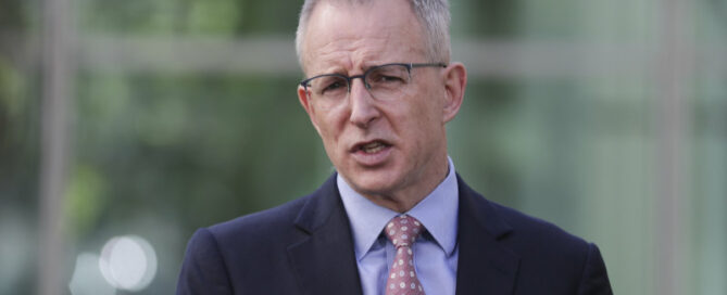 Communications Minister Paul Fletcher met with executives from the telecommunications industry in Sydney on Wednesday.CREDIT:ALEX ELLINGHAUSEN