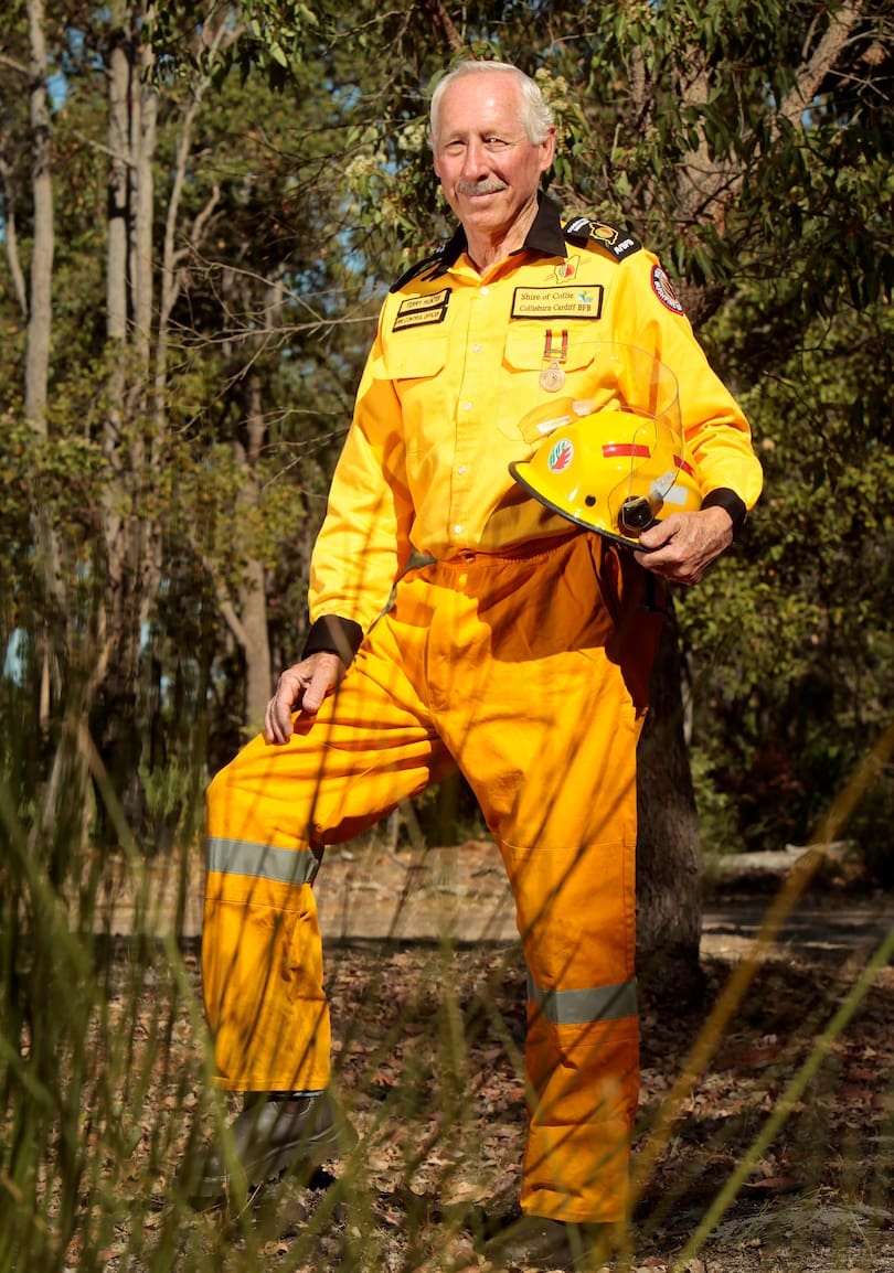 Volunteer Bushfire Brigade fire control officer Terry Hunter was awarded with a medal for 50 years of service at Collie's Australia Day Awards. Credit: Shannon Verhagen