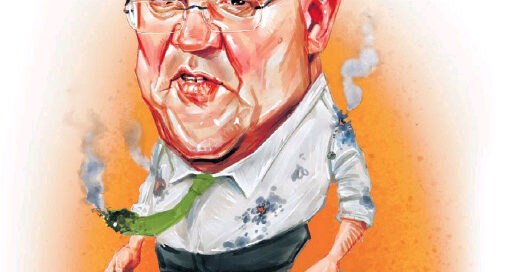 Prime Minister Scott Morrison Caricature. Courtesy The West