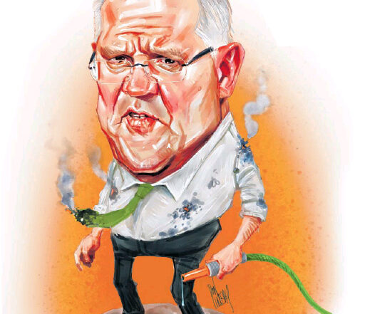 Prime Minister Scott Morrison Caricature. Courtesy The West