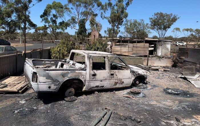 PHOTO: Machinery, sheds and infrastructure were among the items reported to have been destroyed. (ABC News: John Dobson)
