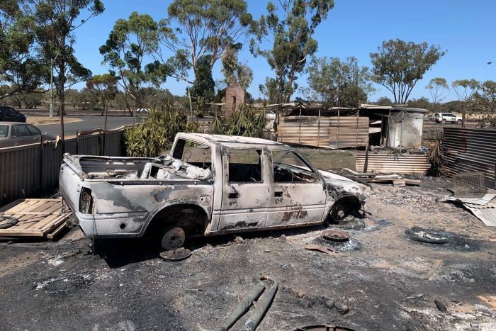 PHOTO: Machinery, sheds and infrastructure were among the items reported to have been destroyed. (ABC News: John Dobson)