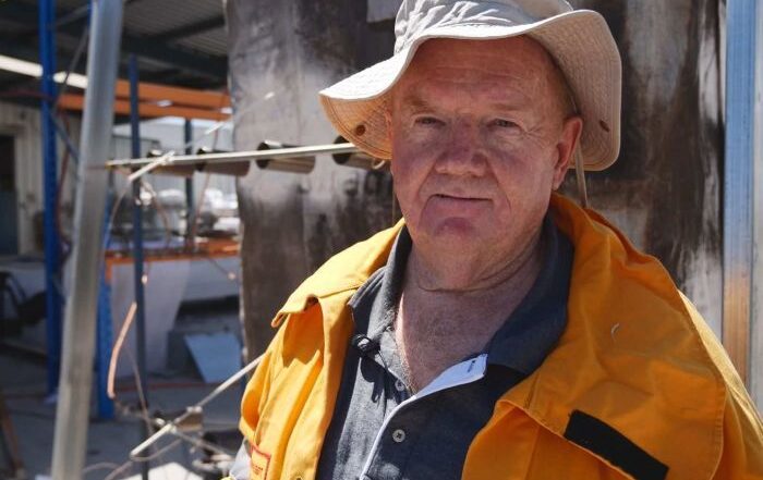 PHOTO: Chris Probert invented a bushfire shelter that promises to save the lives of firefighters at the front. (ABC Great Southern: Mark Bennett)