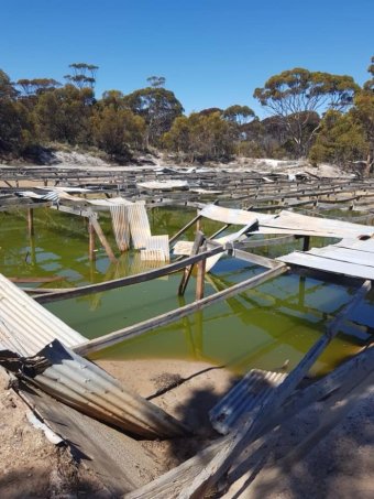 In the water-deficient Shire of Lake Grace, some farmers say state-owned dams have been left in disrepair. Supplied: Shire of Lake Grace