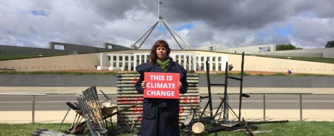 Bega Valley Shire Councillor Jo Dodds is one of a group of bushfire survivors taking the government to court over failing to act on climate change. Photo: Supplied.