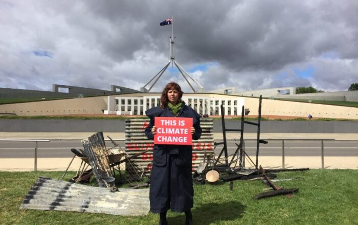 Bega Valley Shire Councillor Jo Dodds is one of a group of bushfire survivors taking the government to court over failing to act on climate change. Photo: Supplied.