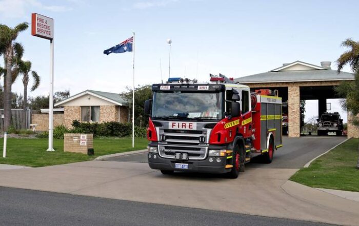 Joondalup Fire Station near Drovers Market Place. Drovers Market Place and Carramar Village Shopping Centre businesses are feeling the effects of prolonged roadworks as well as COVID-19. Credit: David Baylis/Community News