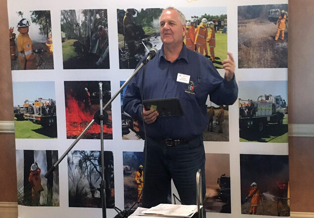Bushfire Volunteers' President Dave Gossage AFSM presenting at the WA Farmers/Bushfire Volunteers Regional Roadshow in Albany 24 July 2020