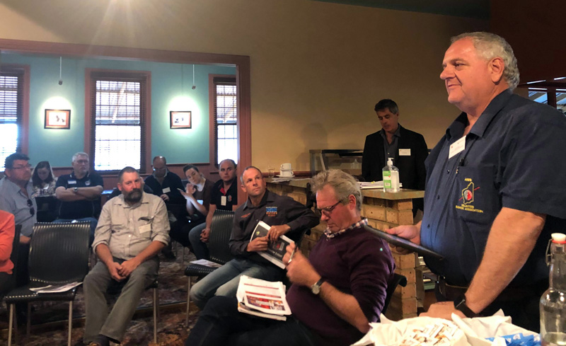 Dave Gossage AFSM presenting at the WAFarmers / Bushfire Volunteers Northam Regional Roadshow 31 July 2020