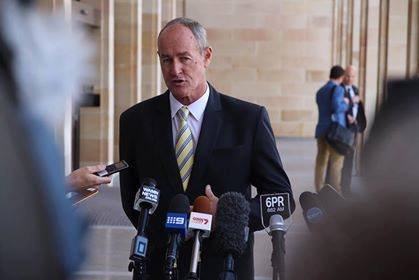 Kalgoorlie MLA Kyran O'Donnell speaks to the media outside Parliament House.(Supplied: Facebook/Kyran O'Donnell - Member For Kalgoorlie)