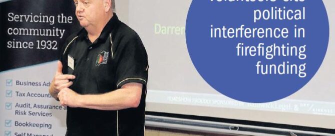 Bushfire Volunteers Executive Officer Darren Brown at the WAFarmers Merredin meeting