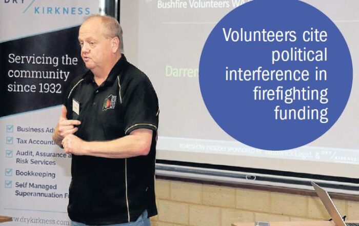 Bushfire Volunteers Executive Officer Darren Brown at the WAFarmers Merredin meeting