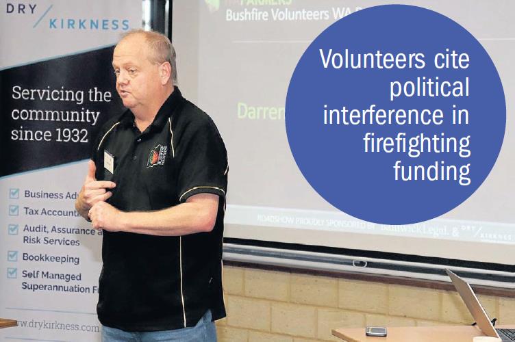 Bushfire Volunteers Executive Officer Darren Brown at the WAFarmers Merredin meeting