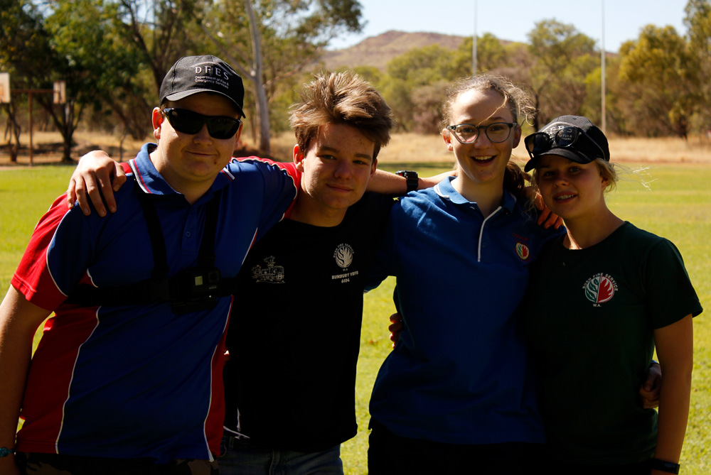 2020 WA Cadet Leadership Camp - L-R Kyle Brensell – Australind SHS ESCC, Lachlan Davies – Bunbury BFB, Morghan Sattler – Coolup BFB, Mollie Wallace – Dwellingup BFB