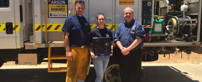Bushfire Volunteers EO Darren Brown delivering a new FLIR Tic to the Burekup Brigade courtesy of the Western Power Grants Scheme 5/12/2020