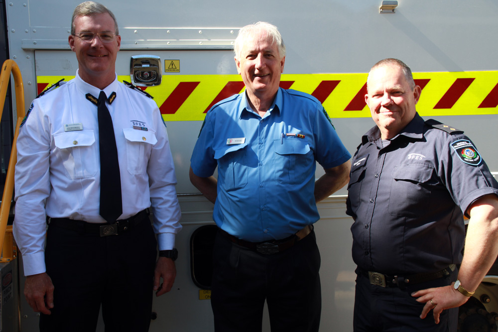 Chittering Incident Support Brigade 15 year reunion December 2020 - Assistant Commissioner Metropolitan Operations Jon Broomhall, ISB Captain Peter Hall, Shire of Chittering CESM Dave Carroll