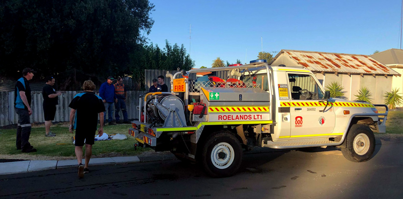 The team from the Roelands-Olive Hill Volunteer Bush Fire Brigade training4 12-01-21