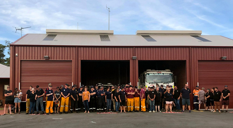 Some of those who attended the anniversary of the 2016 Waroona-Yarloop bushfires January 2021