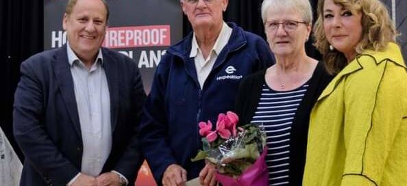 At the Gelorup VBFB NVW 21 Celebrations - MLA for Bunbury Don Punch recognising Elgin Chief Volunteer Fire Controller Chris Scott for 50 years of service.
